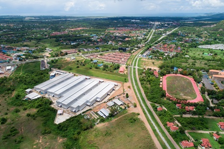 JST Warehouses Sattahip — aerial overview